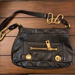 Marc Jacobs Black and Gold Shoulder Bag